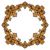 Fancy Gold Circular Frame For Business Branding vector