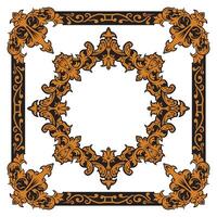 Retro Gold Circular Frame For Branding Projects vector