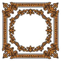 Ornate Gold Square Decorative Frame For Branding Projects vector