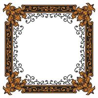 Ornate Gold Square Frame For Certificate Background vector