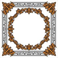 Gold Architectural Frame With Corinthian Motif Corners vector