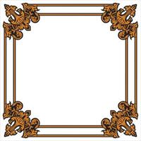 Thin Gold Rectangle Frame With Inner Decorative Trim vector