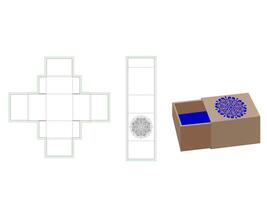 Custom Match Box with mandala pattern Template vector
