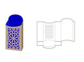 Mandala Pattern Party Favor Box with Dieline Template vector