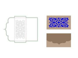Envelope DielineTemplate with mandala pattern vector