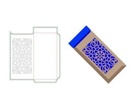 Elegant Envelope Dieline Template with Mandala Pattern vector