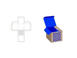 Storage Box With Mandala Pattern Dieline Template vector