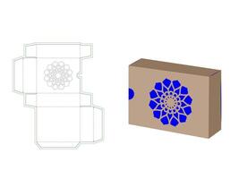Stenciled patterned Shoap box Dieline Template vector