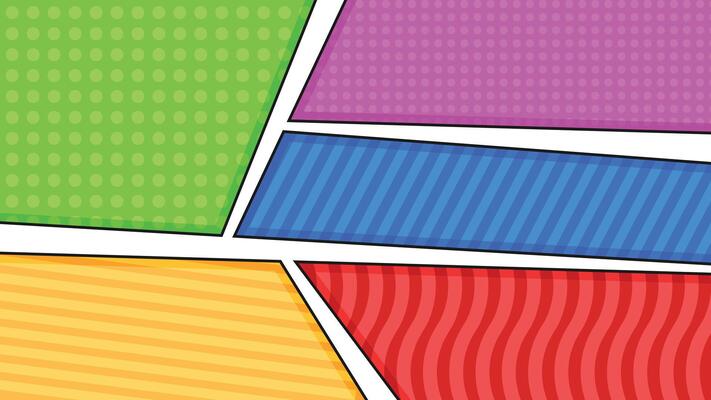Abstract Comic Book Background with Colorful Panels and Textures
