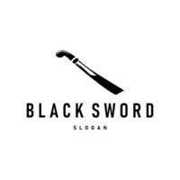 sword logo design, a tool of war and cutting with a simple black silhouette, illustration of a sword symbol vector