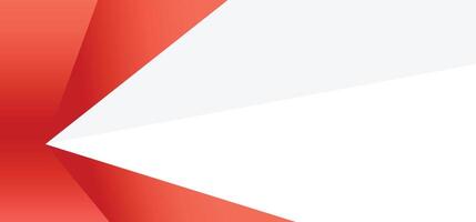 Red and white abstract banner background with triangle geometric shapes and copy space vector
