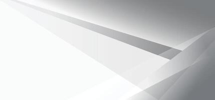 Gray and white abstract banner background. Minimal triangle geometric shapes and copy space for design vector