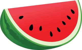 Slice of red watermelon isolated vector