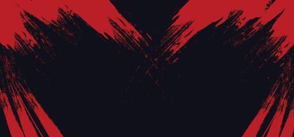 Red grunge texture border on black background with copy space vector