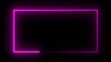 Pink Neon Square Frame Glow Loop Animation video
