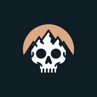 a skull with mountains in the background vector