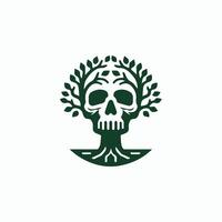 a skull with a tree in the middle of it vector