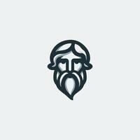 a man with a beard and mustache is shown in a logo vector