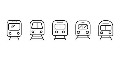 Train Front View Outline Icons, train icon, illustration front view design template vector