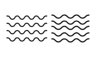 Abstract Wavy Lines and Wave Icons vector