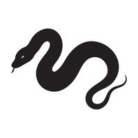 Simple Black Silhouette of a Winding Snake, a silhouette of a snake on a white background vector