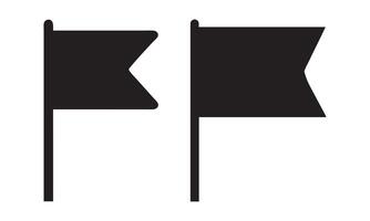 Flag symbol sign, black flag icons on a white background vector