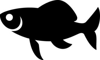Simple fish silhouette icon isolated on white background. vector