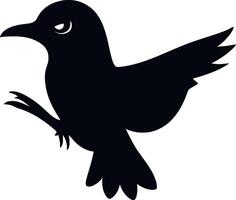 Simple bird silhouette graphic isolated on white background vector