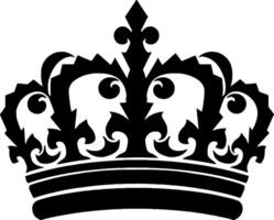 Ornate crown silhouette graphic isolated on white background. vector