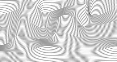 horizon Abstract black wavy lines on background pattern illustration. vector