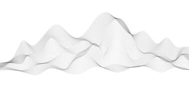 black particle Abstract wave horizon on a white background geography grid vector
