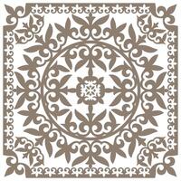 Golden square Kazakh national ornament. Elements of the national pattern of ancient nomads, Turks, Mongols, Kyrgyz, Kalmyks, Buryats. Ornamental floral pattern. Template for carpet, shawl, pillow vector
