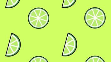 A seamless lime slice pattern on a pastel green backdrop delivers a refreshing and zesty visual experience video