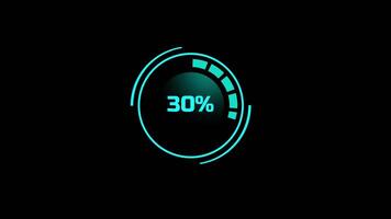 A minimalistic circular loading UI with a digital percentage counter, designed for futuristic systems and tech-focused user interfaces or dashboards video