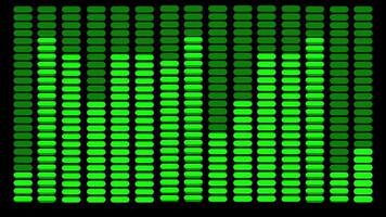 uma clássico verde audio equalizador visualização com animado bares comovente para a bater, perfeito para reativo ao som monitores ou música cenários video