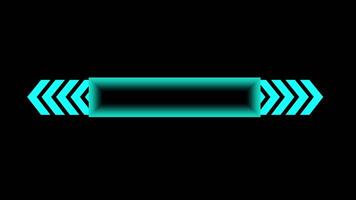 Twin arrow graphics flank a glowing horizontal bar in this futuristic motion design ideal for transitions, loading indicators, or digital readouts video