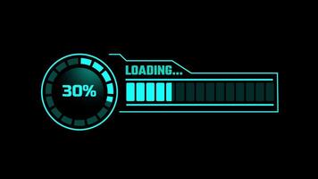 A digital meter paired with a glowing load bar and text, styled like a futuristic console interface, ideal for HUD visuals and sci-fi projects video