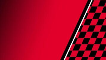 A bold red gradient box transitions to checkered edge, emphasizing fast-paced racing visuals and countdown-style scene changes video