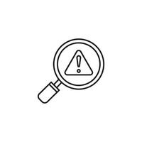 Magnifying Glass with Warning Sign Icon Risk Analysis Concept vector