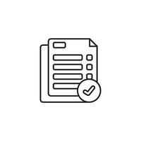 acceptance icon, Checklist Icon with Tick Mark on Paper Document vector
