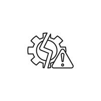 breakdown icon, Mechanical Failure Icon with Gear and Warning Sign vector