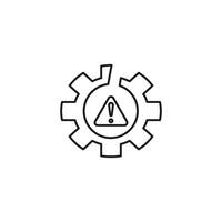 failure icon, Warning Gear Icon - Alert Symbol in Mechanical Cogwheel vector