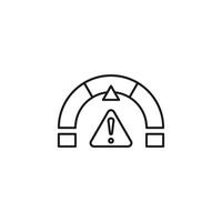 Risk level icon with curved line and squares warning sign suitable for illustrating safety, danger, caution, risk assessment concepts. vector