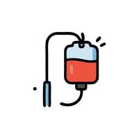 Transfusion process icon with iv bag flow. Suitable for medical infographics, healthcare presentations, and educational materials on blood transfusion. vector
