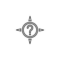 uncertainty icon, Compass Rose Question Mark Concept vector