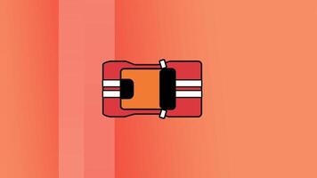 A boost of acceleration launches the orange car in a close-up shot, emphasizing nitro power and peak performance video