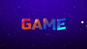 The word 'GAME' glows boldly with a cosmic-themed background, setting a playful and vibrant tone for main menu game titles video