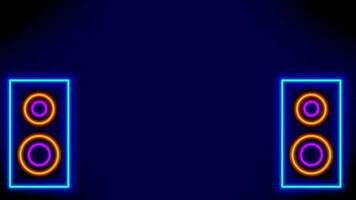 Two tall glowing stereo speakers pulsing in sync with audio, suitable for immersive sound environments or club-themed animations video