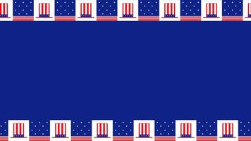 Looping animation of patriotic hats with American flag pattern. Ideal for 4th of July celebration videos, festive backdrops, party visuals, and Independence Day motion design. video