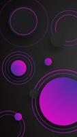 Circles and rings in purple and black for abstract backgrounds, technology designs, contemporary art concepts, graphic design projects, and web layouts. video